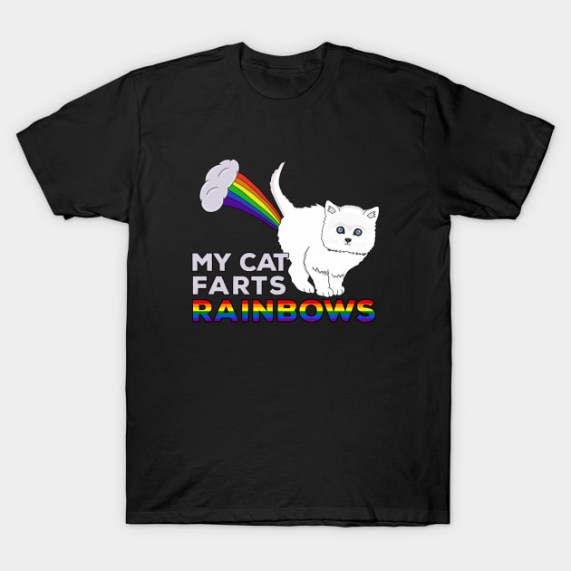 My Cat Farts Rainbows - Funny Cat Fart Rainbow T-Shirt by DiegoCarvalho